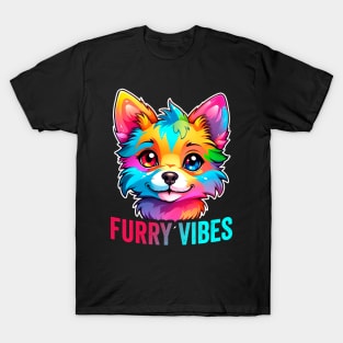 Furry Vibes Furry Fandom Cute Fursona Art T-Shirt